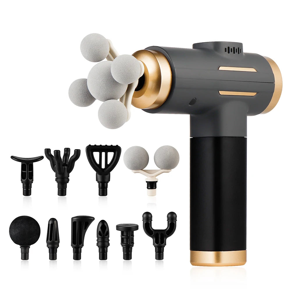 11-IN-1 Electric Massage Gun 99 Level Powerful Fascia Gun High-Frequency Vibration Body Massage Gun Arms Leg Muscle Masajeador
