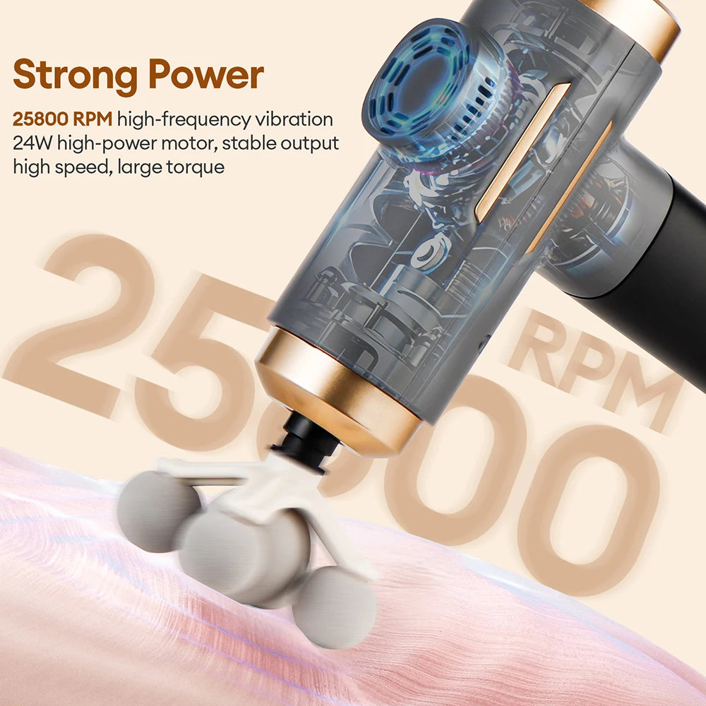 11-IN-1 Electric Massage Gun 99 Level Powerful Fascia Gun High-Frequency Vibration Body Massage Gun Arms Leg Muscle Masajeador